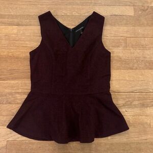 Banana Republic plum sleeveless peplum shirt top size 6
 b52